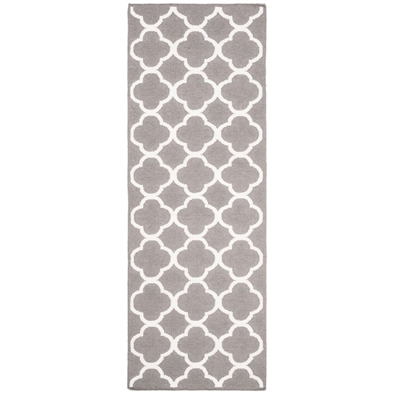 Safavieh Dhurries Grey Contemporary Rug - 2'6