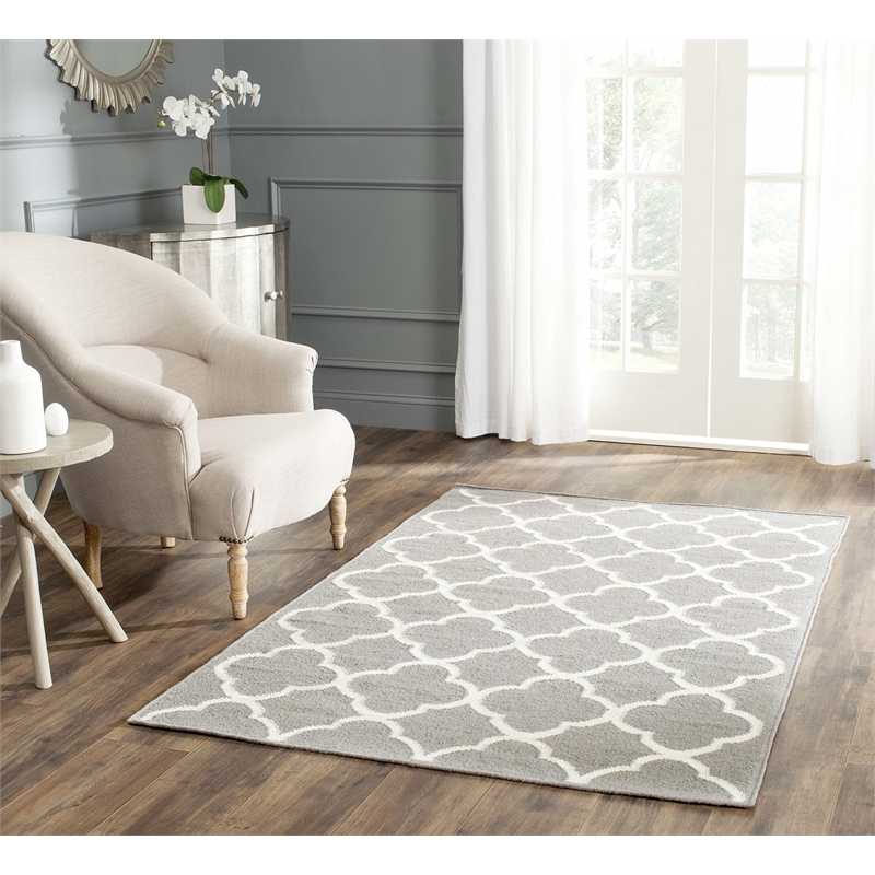 Safavieh Dhurries Grey Contemporary Rug - 3' x 5'