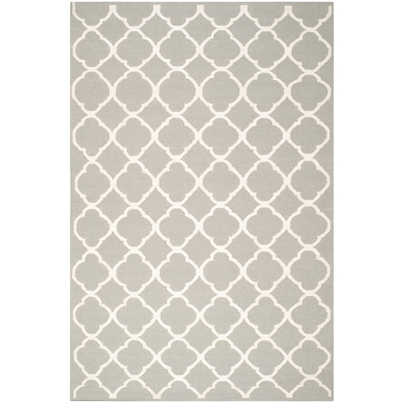 Safavieh Dhurries Grey Contemporary Rug - 6' x 9'