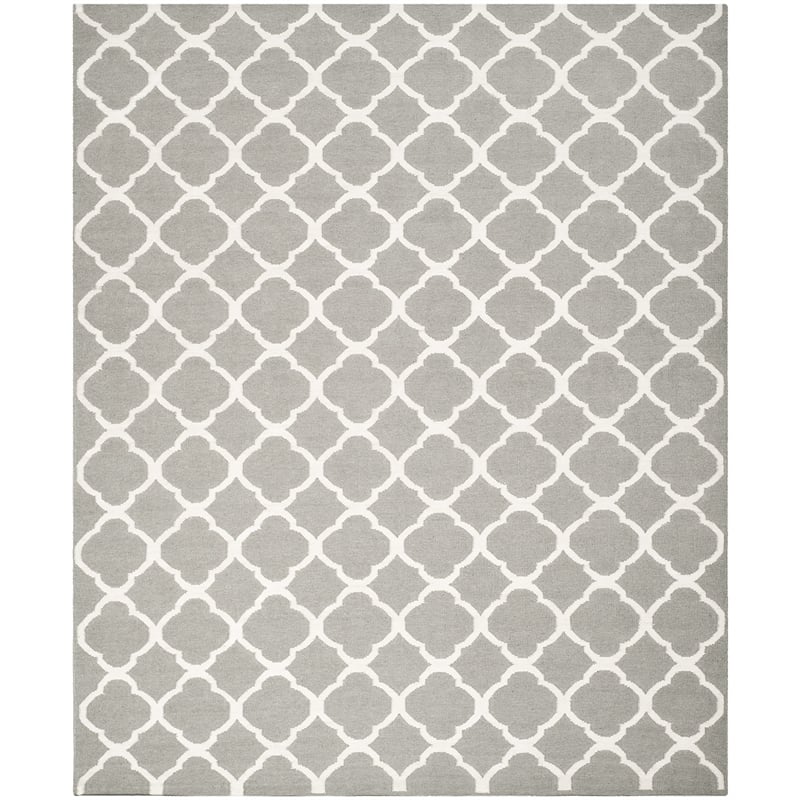 Safavieh Dhurries Grey Contemporary Rug - 9' x 12'