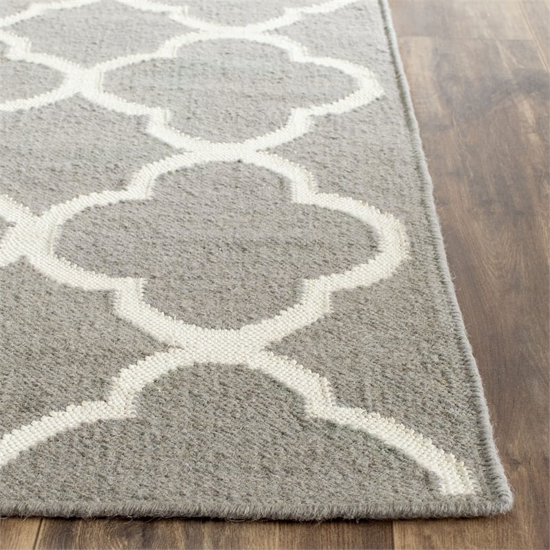 Safavieh Dhurries Grey Contemporary Rug - 9' x 12'