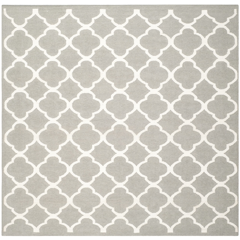 Safavieh Dhurries Grey Contemporary Rug - Square 7'