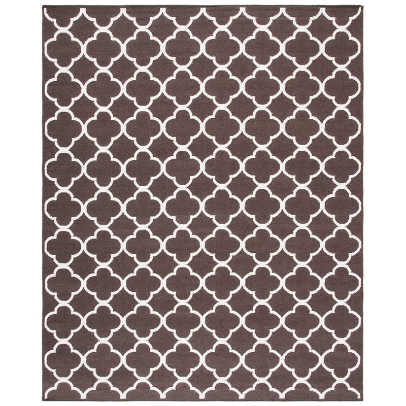 Safavieh Dhurries Brown Contemporary Rug - 6' x 9'