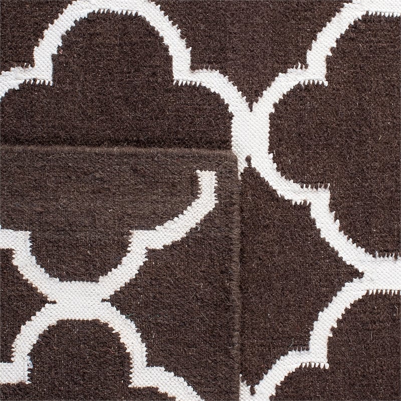 Safavieh Dhurries Brown Contemporary Rug - 9' x 12'