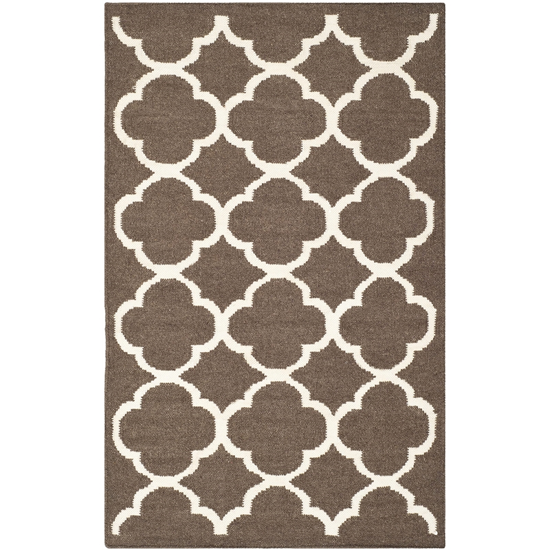 Safavieh Dhurries Brown Contemporary Rug - Runner 2'6
