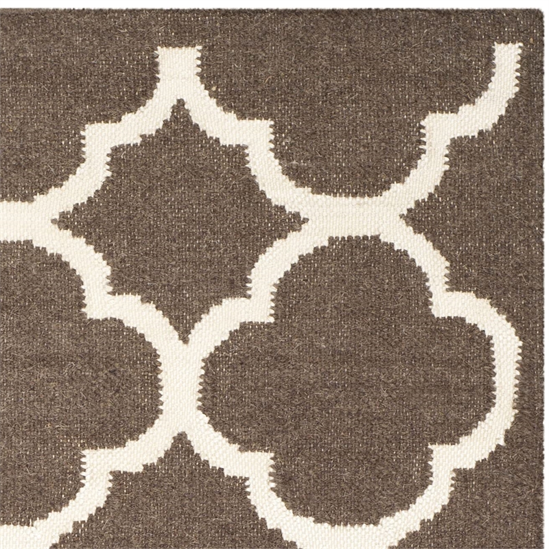 Safavieh Dhurries Brown Contemporary Rug - Runner 2'6