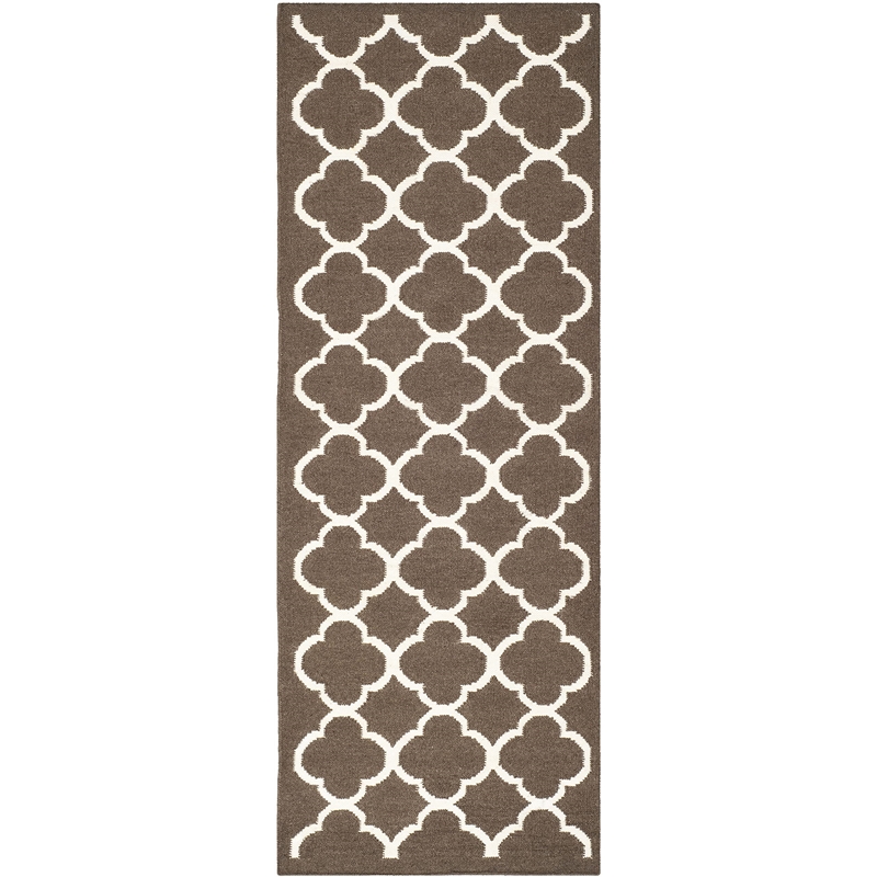 Safavieh Dhurries Brown Contemporary Rug - Runner 2'6