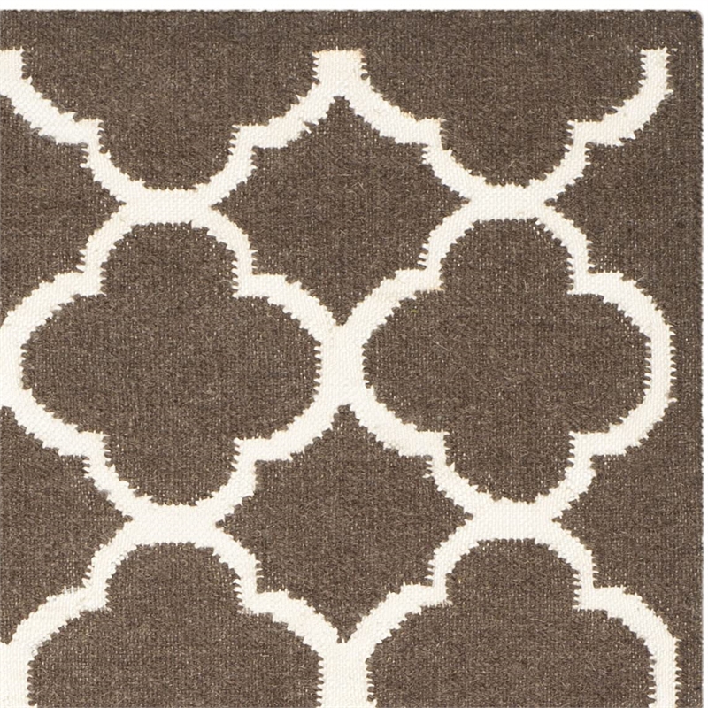 Safavieh Dhurries Brown Contemporary Rug - Runner 2'6