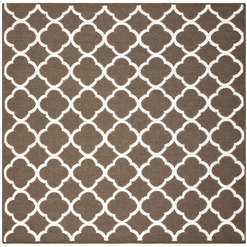 Safavieh Dhurries Brown Contemporary Rug - Square 7'