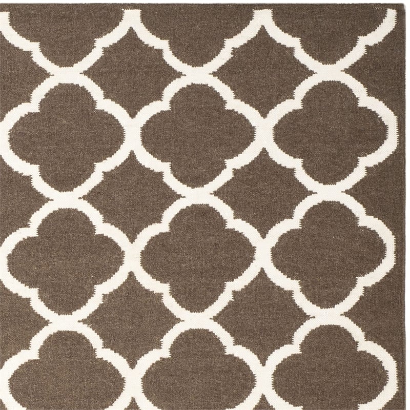 Safavieh Dhurries Brown Contemporary Rug - Square 7'