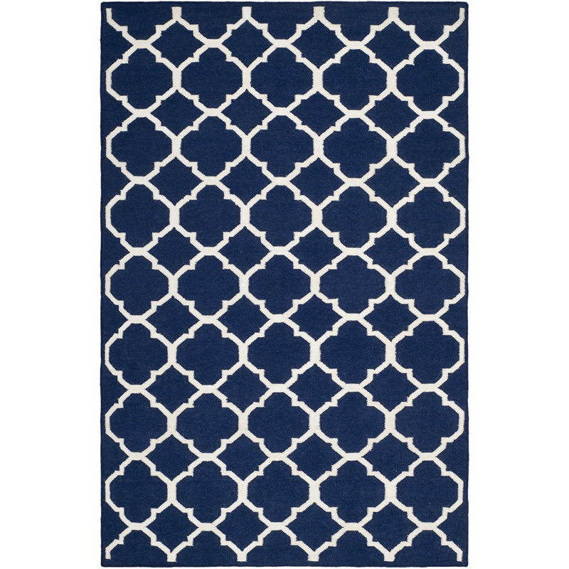 Safavieh Dhurries Navy Contemporary Rug - 6' x 9'