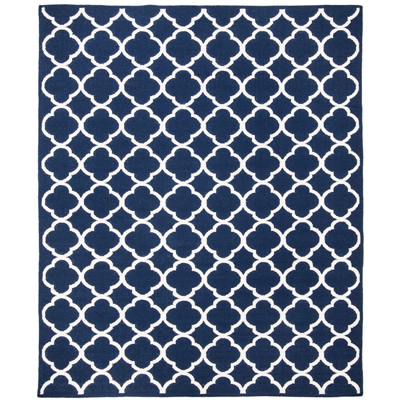 Safavieh Dhurries Navy Contemporary Rug - 8' x 10'