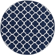 Safavieh Dhurries Navy Contemporary Rug - Round 7'