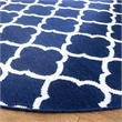 Safavieh Dhurries Navy Contemporary Rug - Round 7'