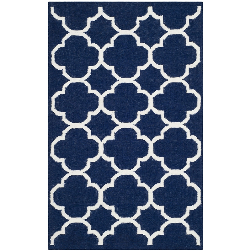 Safavieh Dhurries Navy Contemporary Rug - Runner 2'6