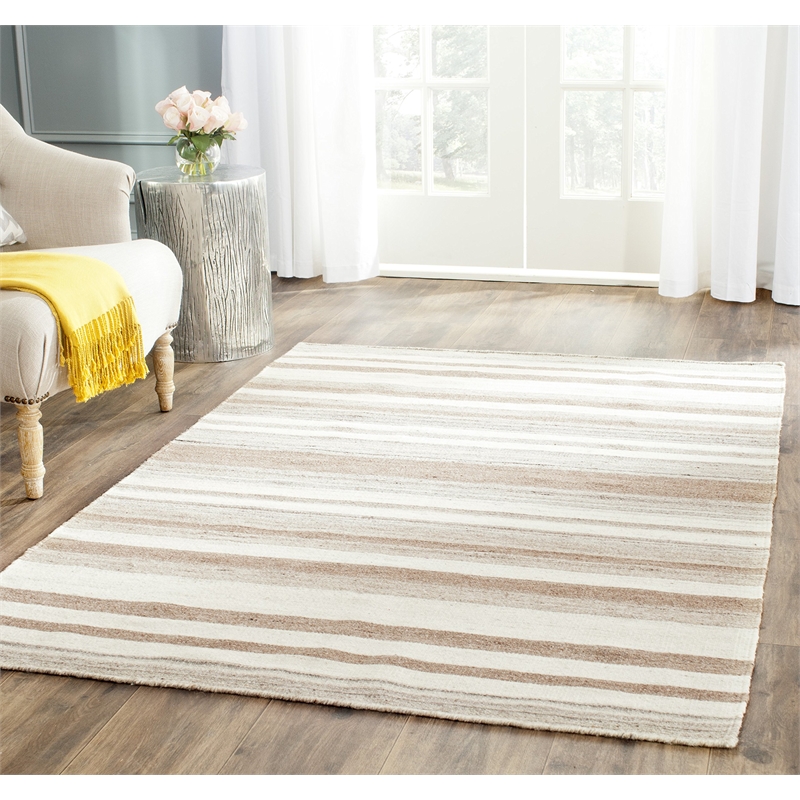 Safavieh Dhurries Natural Contemporary Rug - 6' x 9'