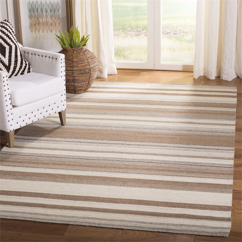 Safavieh Dhurries Natural Contemporary Rug - 9' x 12'