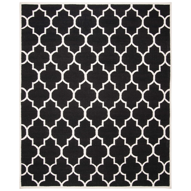 Safavieh Dhurries Black Contemporary Rug - 6' x 9'