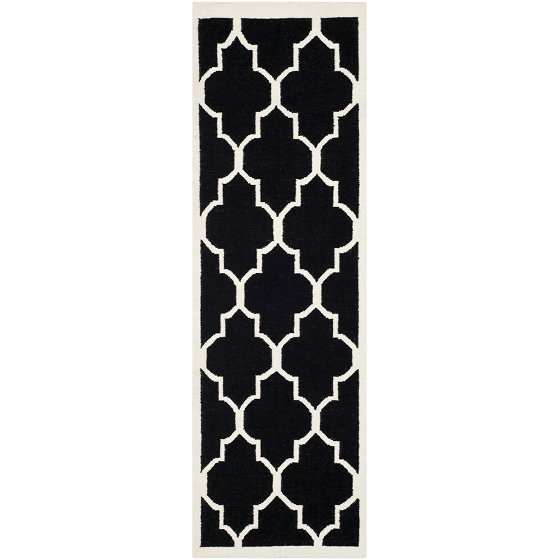 Safavieh Dhurries Black Contemporary Rug - 9' x 12'