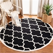 Safavieh Dhurries Black Contemporary Rug - Round 6'