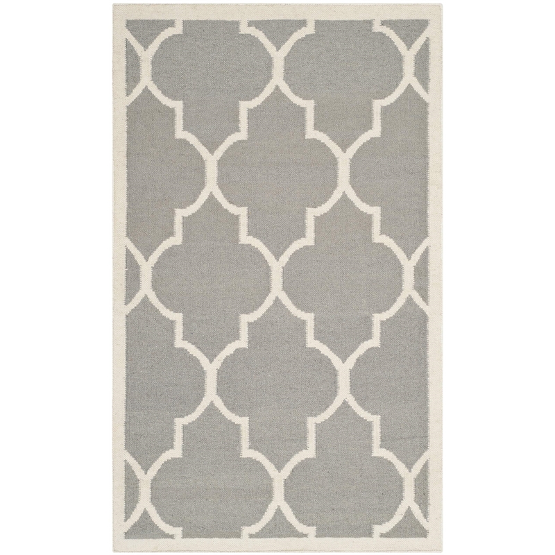 Safavieh Dhurries Grey Contemporary Rug - 3' x 5'