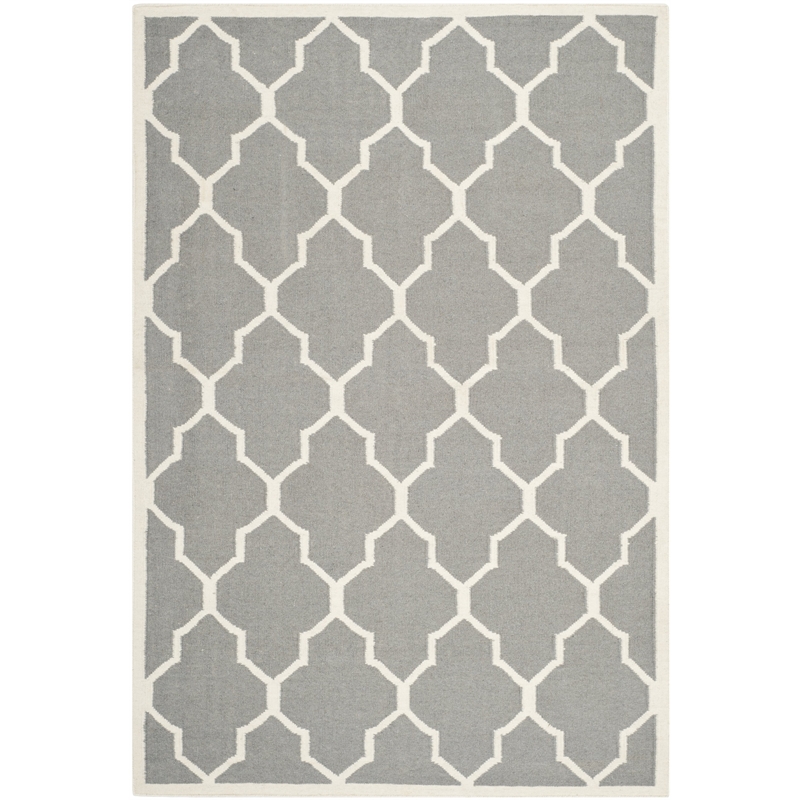 Safavieh Dhurries Grey Contemporary Rug - 6' x 9'
