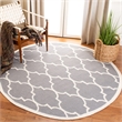 Safavieh Dhurries Grey Contemporary Rug - Round 6'
