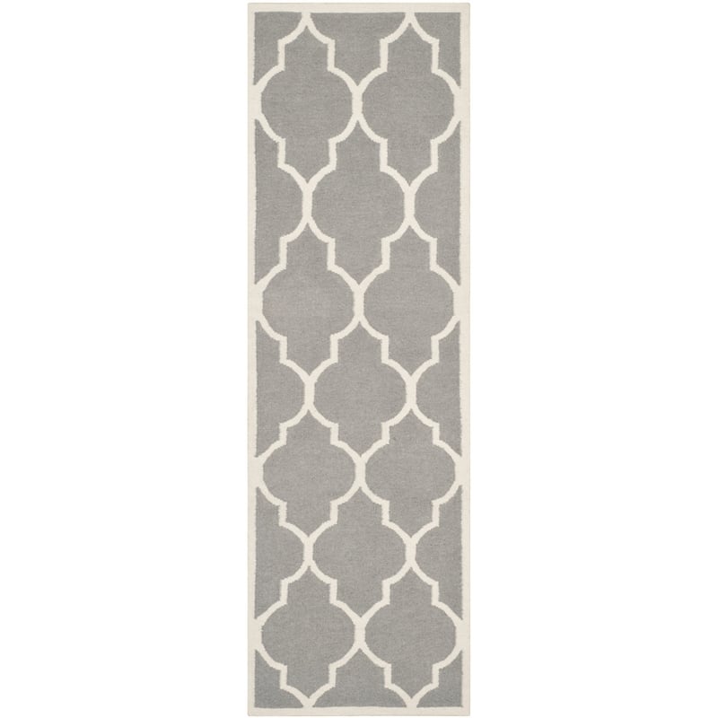 Safavieh Dhurries Grey Contemporary Rug - Runner 2'6
