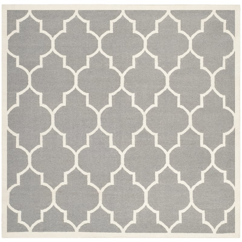 Safavieh Dhurries Grey Contemporary Rug - Square 6'