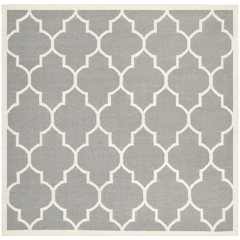 Safavieh Dhurries Grey Contemporary Rug - Square 8'