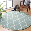 Safavieh Dhurries Light Blue Contemporary Rug - Round 6'