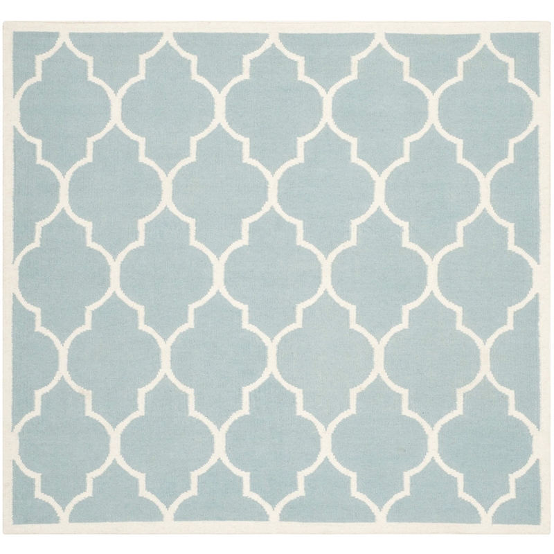 Safavieh Dhurries Light Blue Contemporary Rug - Square 6'