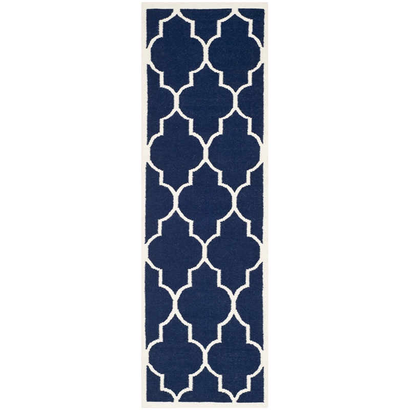 Safavieh Dhurries Navy Contemporary Rug - 2'6