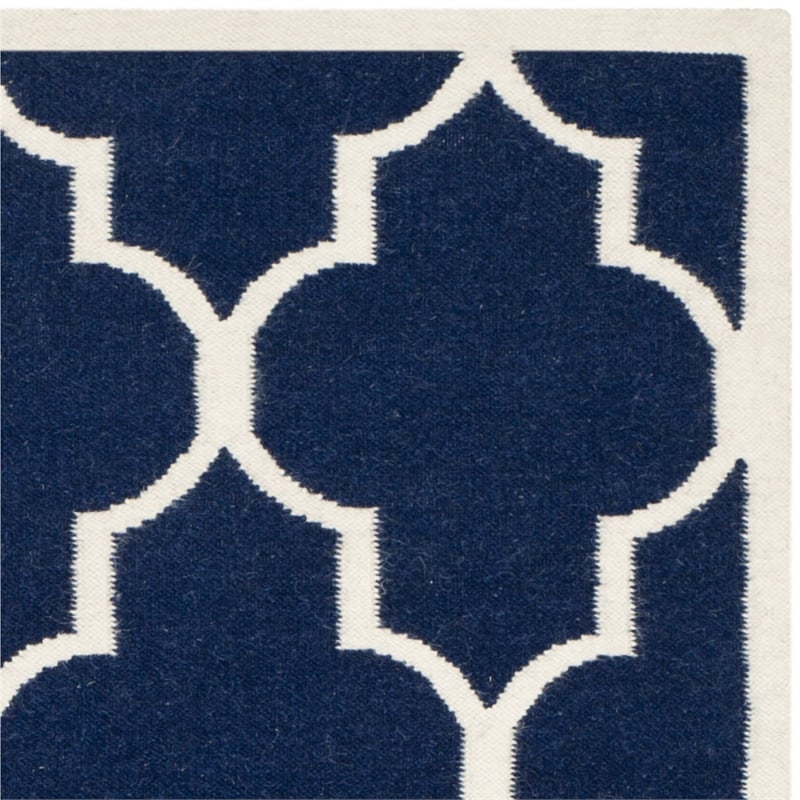 Safavieh Dhurries Navy Contemporary Rug - 9' x 12'