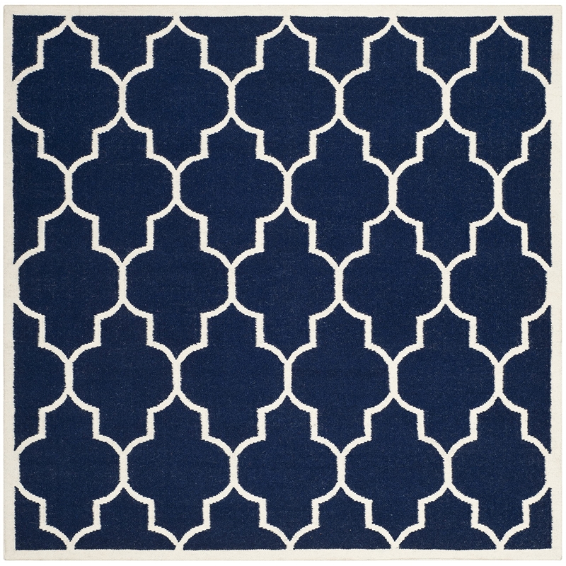 Safavieh Dhurries Navy Contemporary Rug - Square 6'