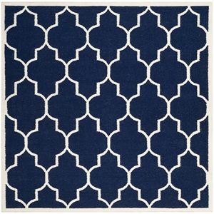 Safavieh Dhurries Navy Contemporary Rug - Square 6'