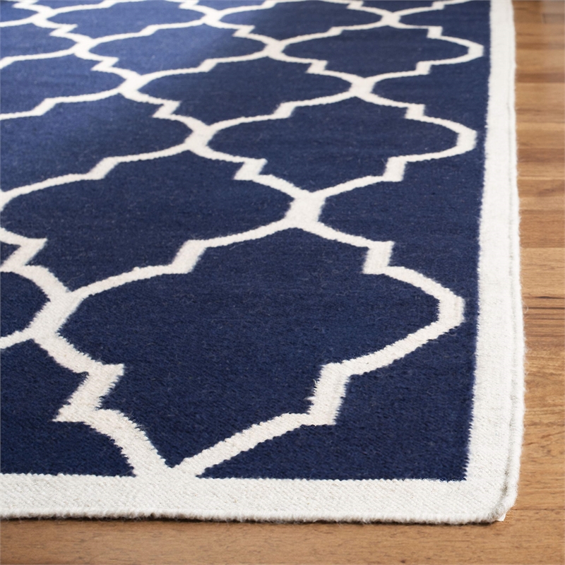 Safavieh Dhurries Navy Contemporary Rug - Square 6'