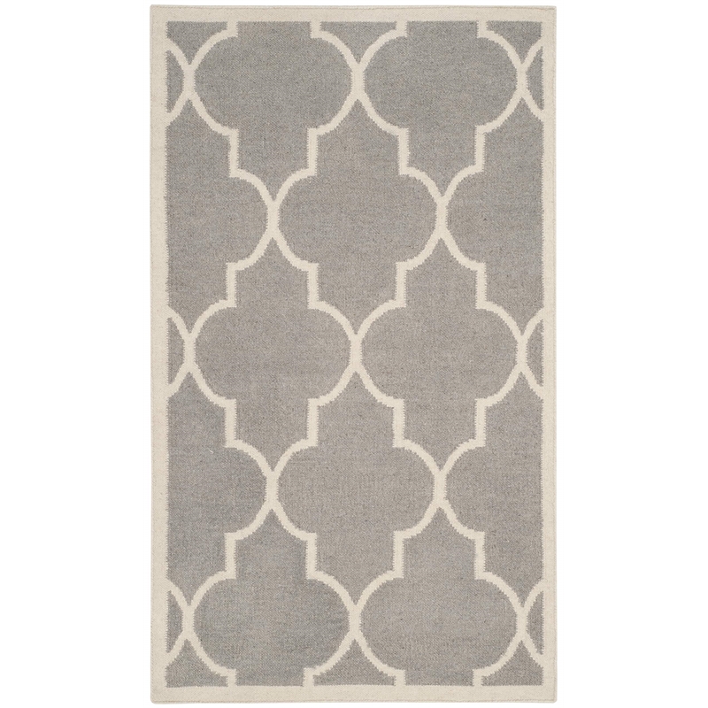 Safavieh Dhurries Dark Grey Contemporary Rug - 3' x 5'