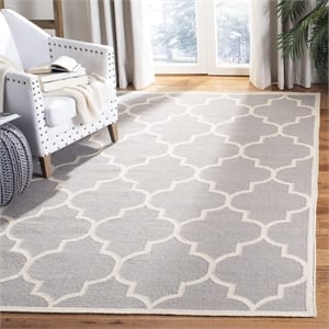 Safavieh Dhurries Dark Grey Contemporary Rug - 6' x 9'