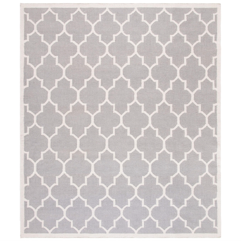 Safavieh Dhurries Dark Grey Contemporary Rug - 6' x 9'