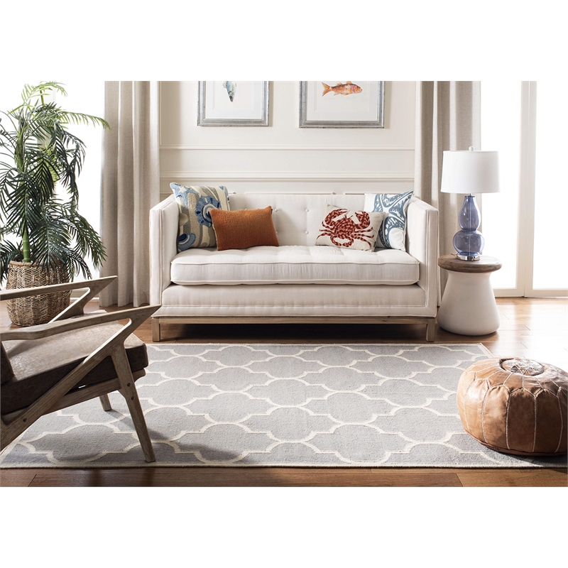 Safavieh Dhurries Dark Grey Contemporary Rug - 9' x 12'