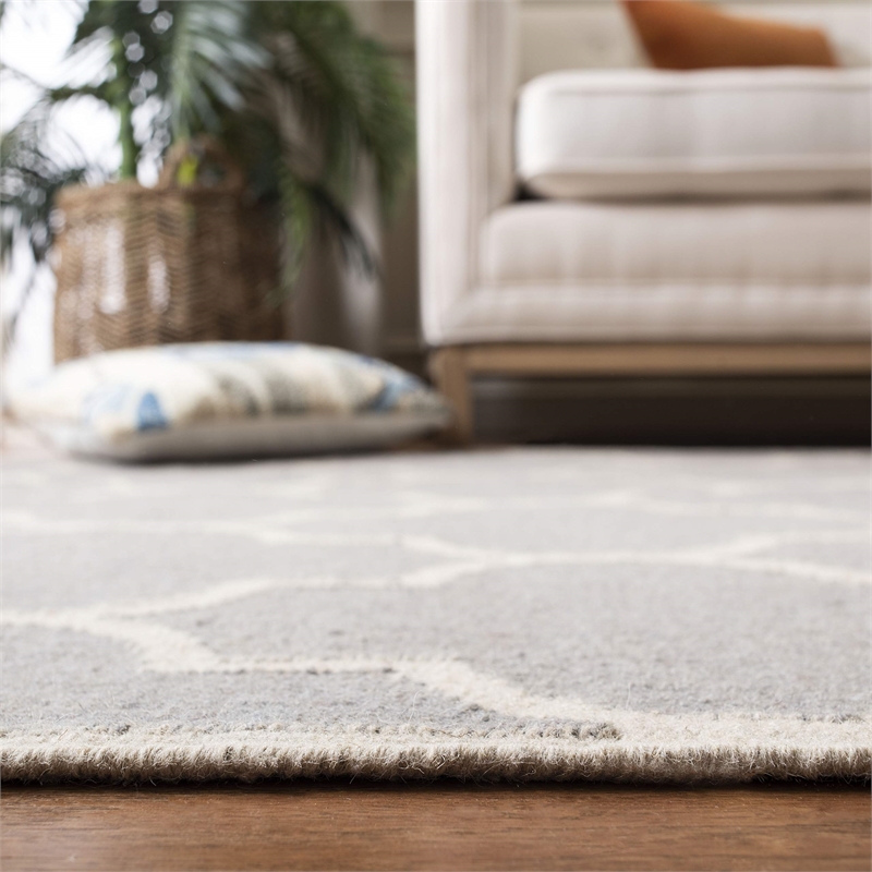 Safavieh Dhurries Dark Grey Contemporary Rug - 9' x 12'