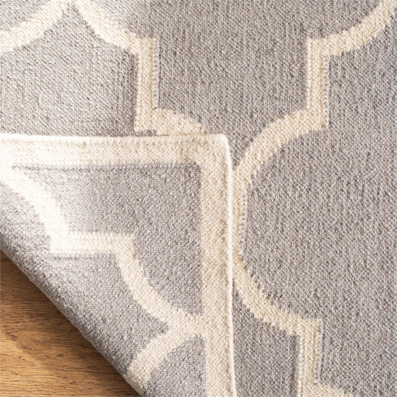 Safavieh Dhurries Dark Grey Contemporary Rug - 9' x 12'