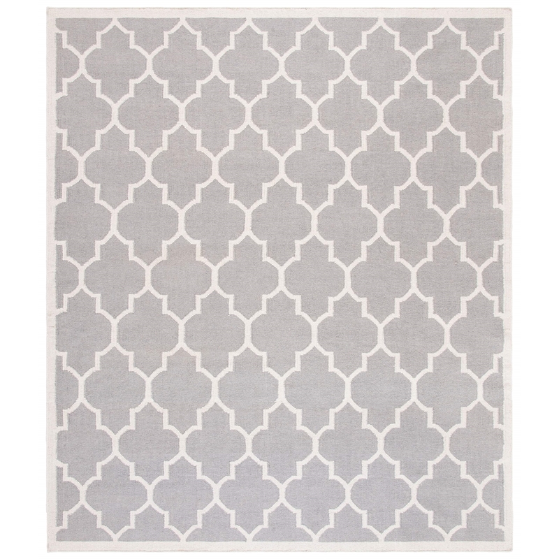Safavieh Dhurries Dark Grey Contemporary Rug - 10' x 14'