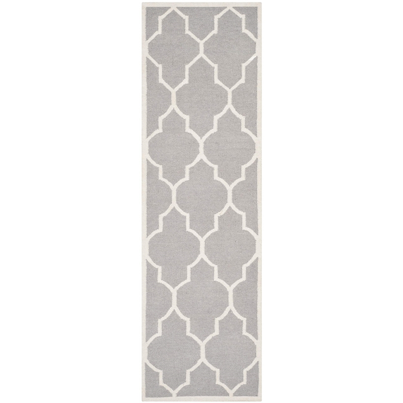 Safavieh Dhurries Dark Grey Contemporary Rug - Runner 2'6