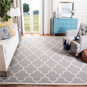 Safavieh Dhurries Dark Grey Contemporary Rug - Square 6'