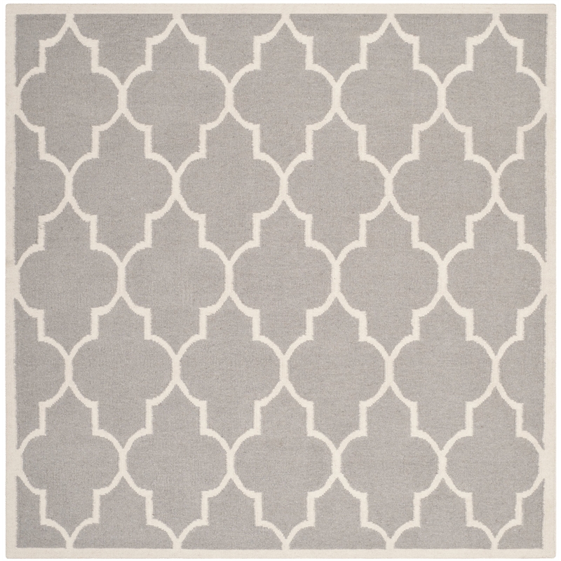Safavieh Dhurries Dark Grey Contemporary Rug - Square 6'