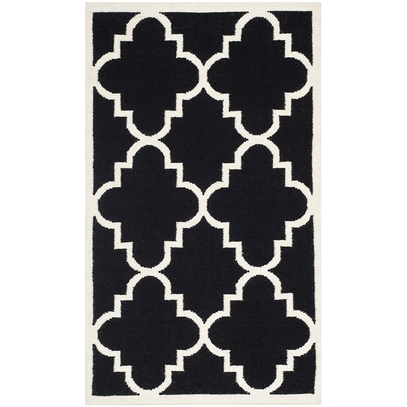 Safavieh Dhurries Black Contemporary Rug - 3' x 5'