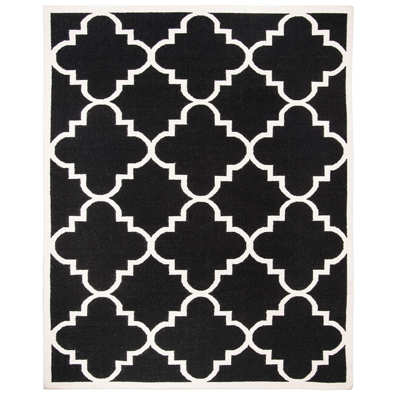 Safavieh Dhurries Black Contemporary Rug - 9' x 12'
