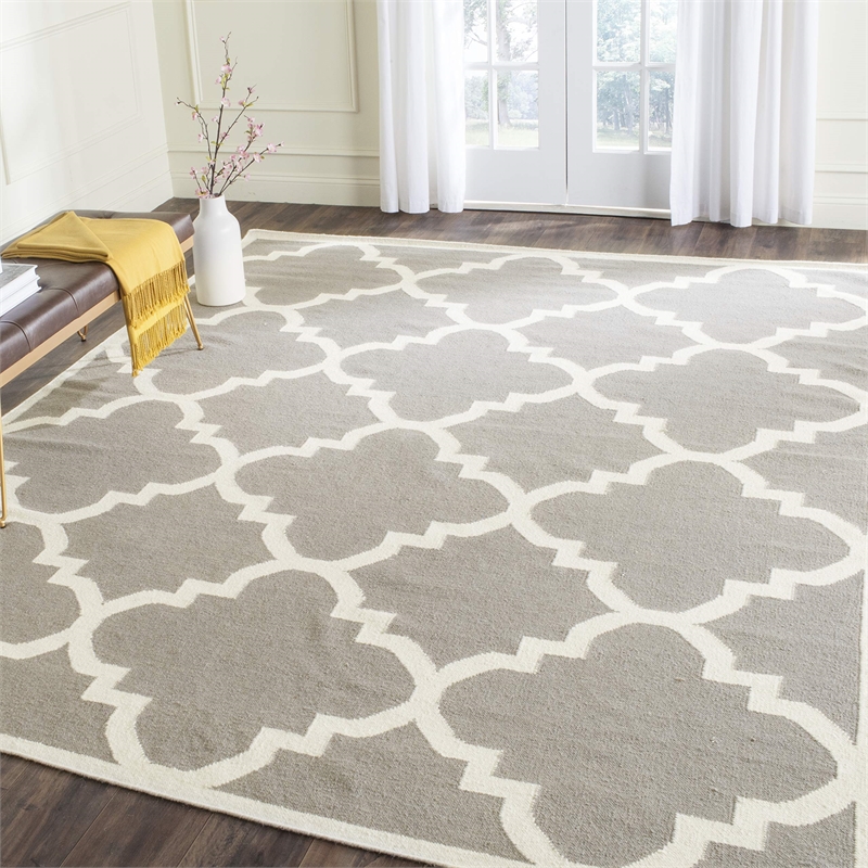 Safavieh Dhurries Grey Contemporary Rug - 3' x 5'
